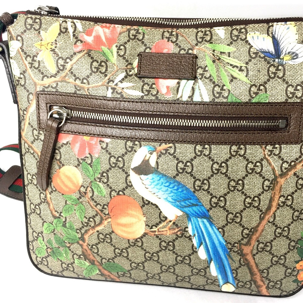 Authentic Gucci Tian crossbody unisex bag brown monogram coated bengal canvas - Picture 4 of 16
